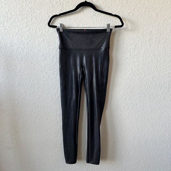 SPANX Black Faux Leather Leggings M - Picture 2 of 10
